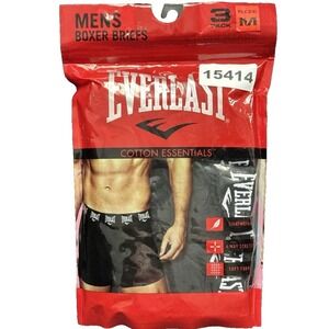 Everlast Mens Boxer Briefs Size M Black 3-Pack Tag Free Dri Fusion Cotton Soft